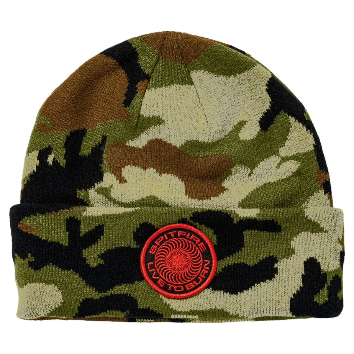Spitfire Wheels Classic 87 Swirl LTB Patch Camo Cuff Beanie