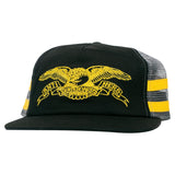 Anti-Hero Basic Eagle Black Charcoal Yellow Snapback Hat