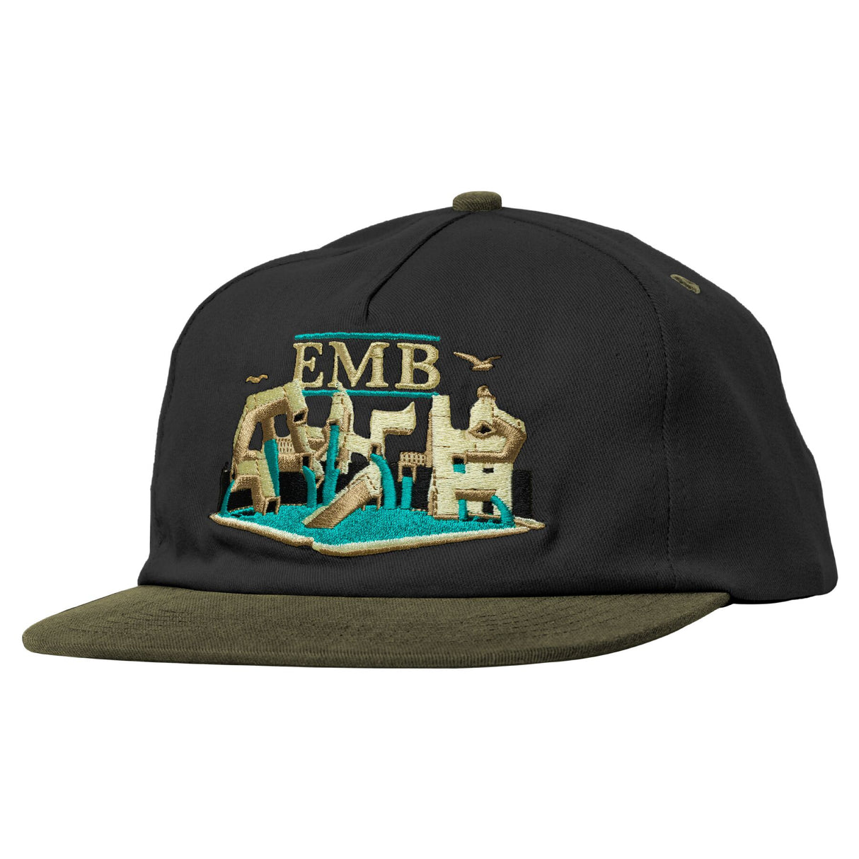Real Emb Charcoal/Tan Snapback Hat