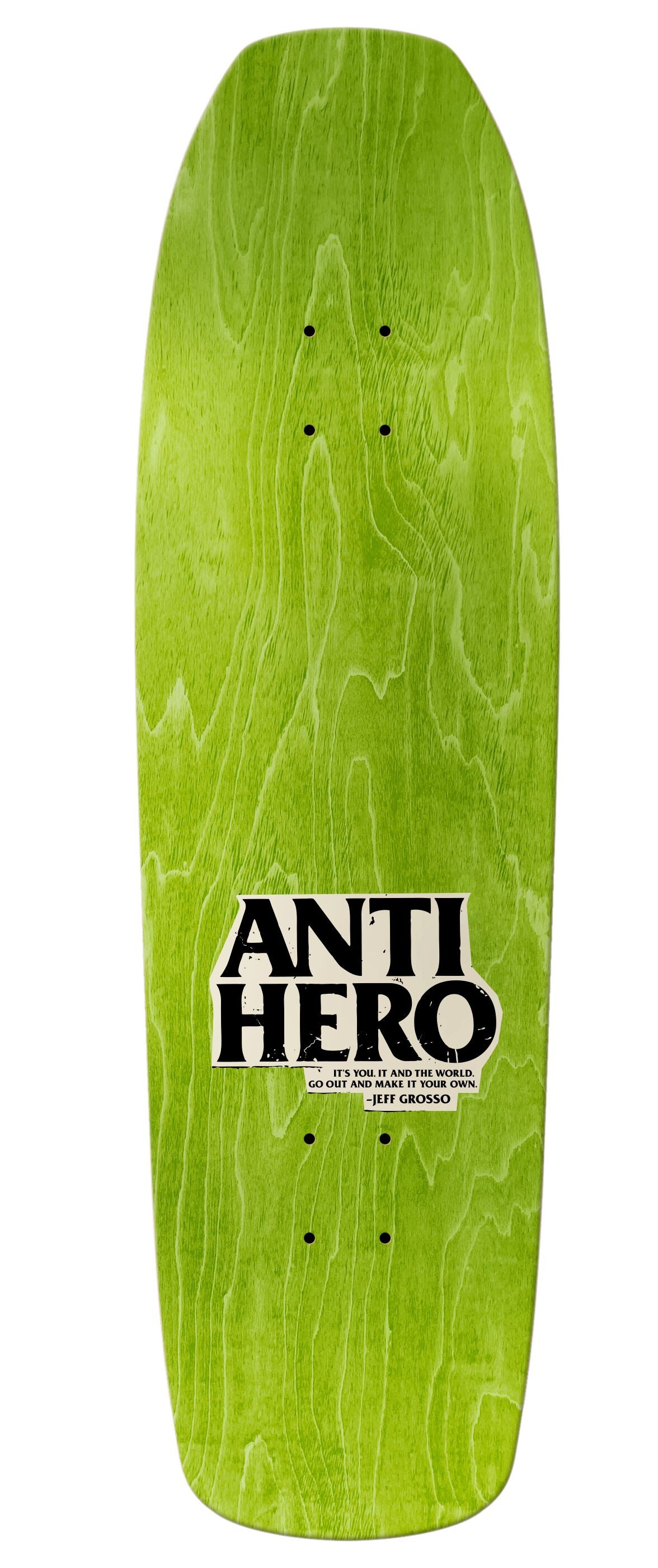 Anti Hero Skate Shop Day Grosso Black 9.25" Wheel Wells Assorted Stain Skateboard Deck