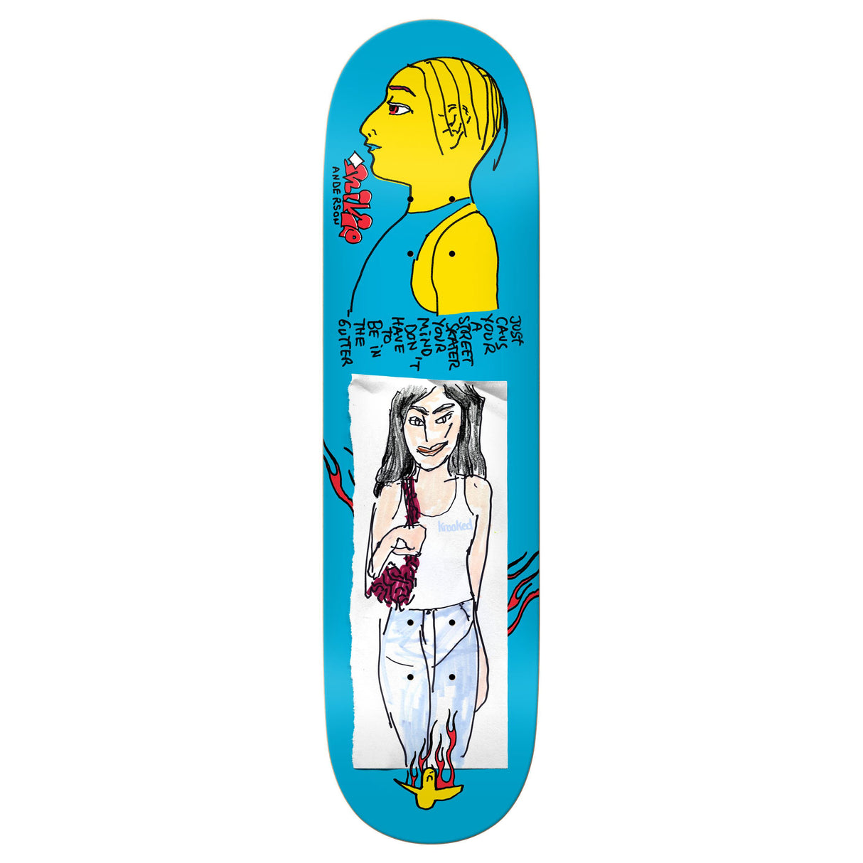 Krooked Manderson Just Caus 8.38" Blue Skateboard Deck