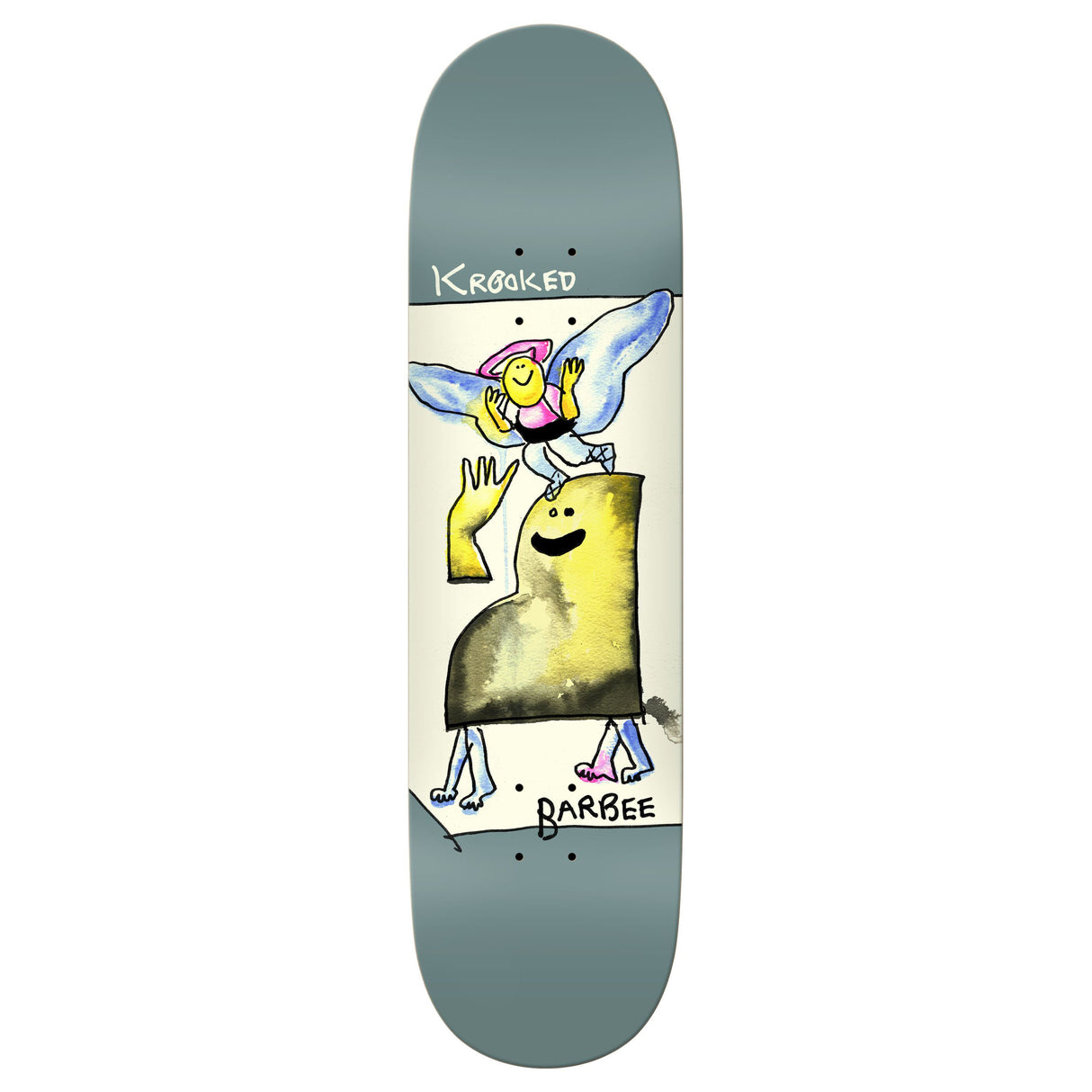 Krooked Barbee Watercolor Angel 8.5" Skateboard Deck