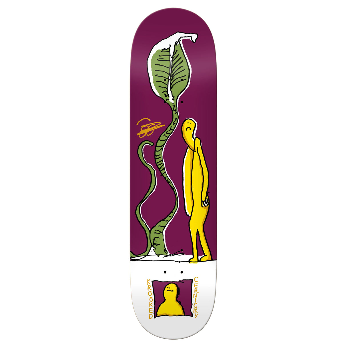 Krooked Cernicky Tall Snake 8.5" Tf Magenta Skateboard Deck