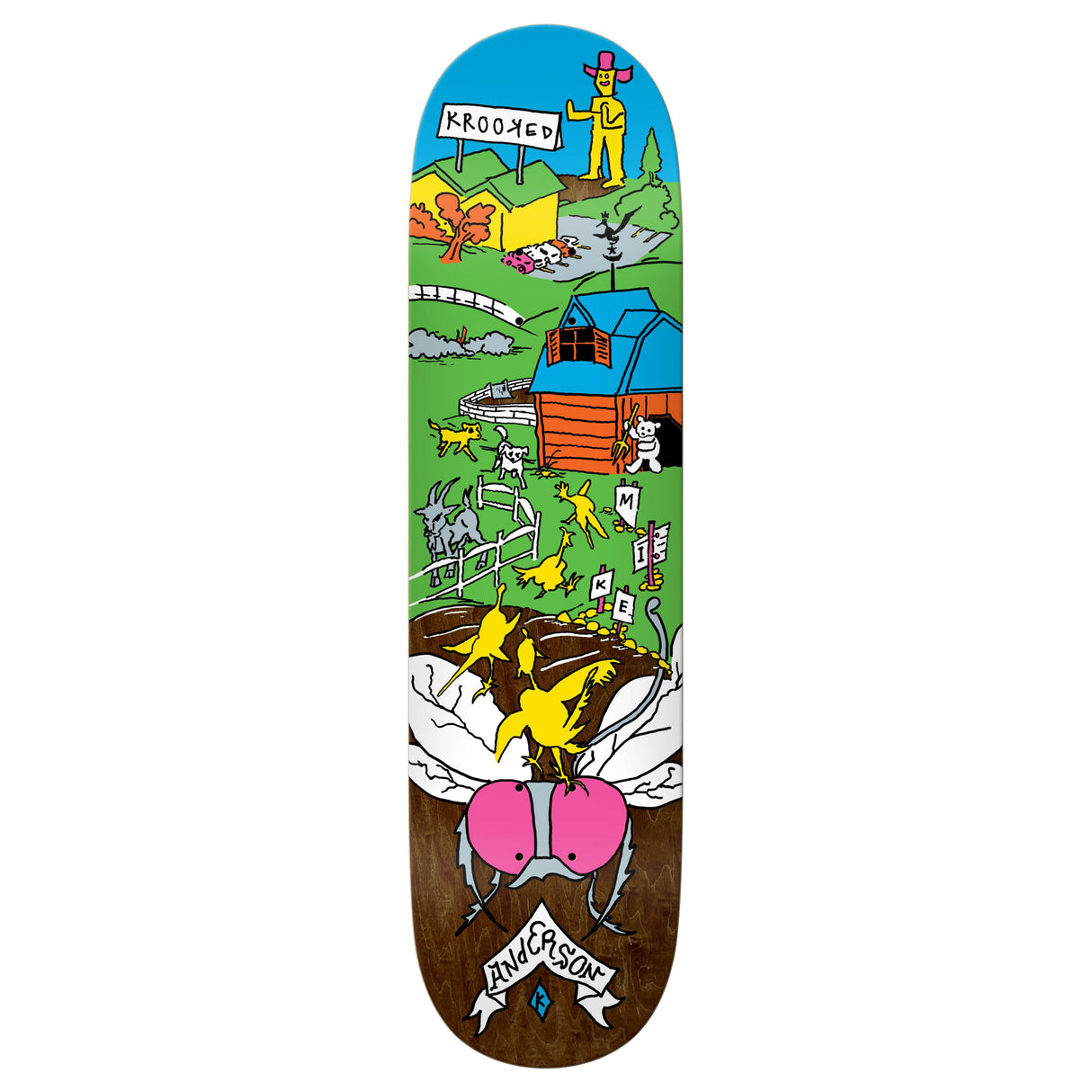 Krooked Manderson The Yard 8.38" Assorted Stain Skateboard Deck