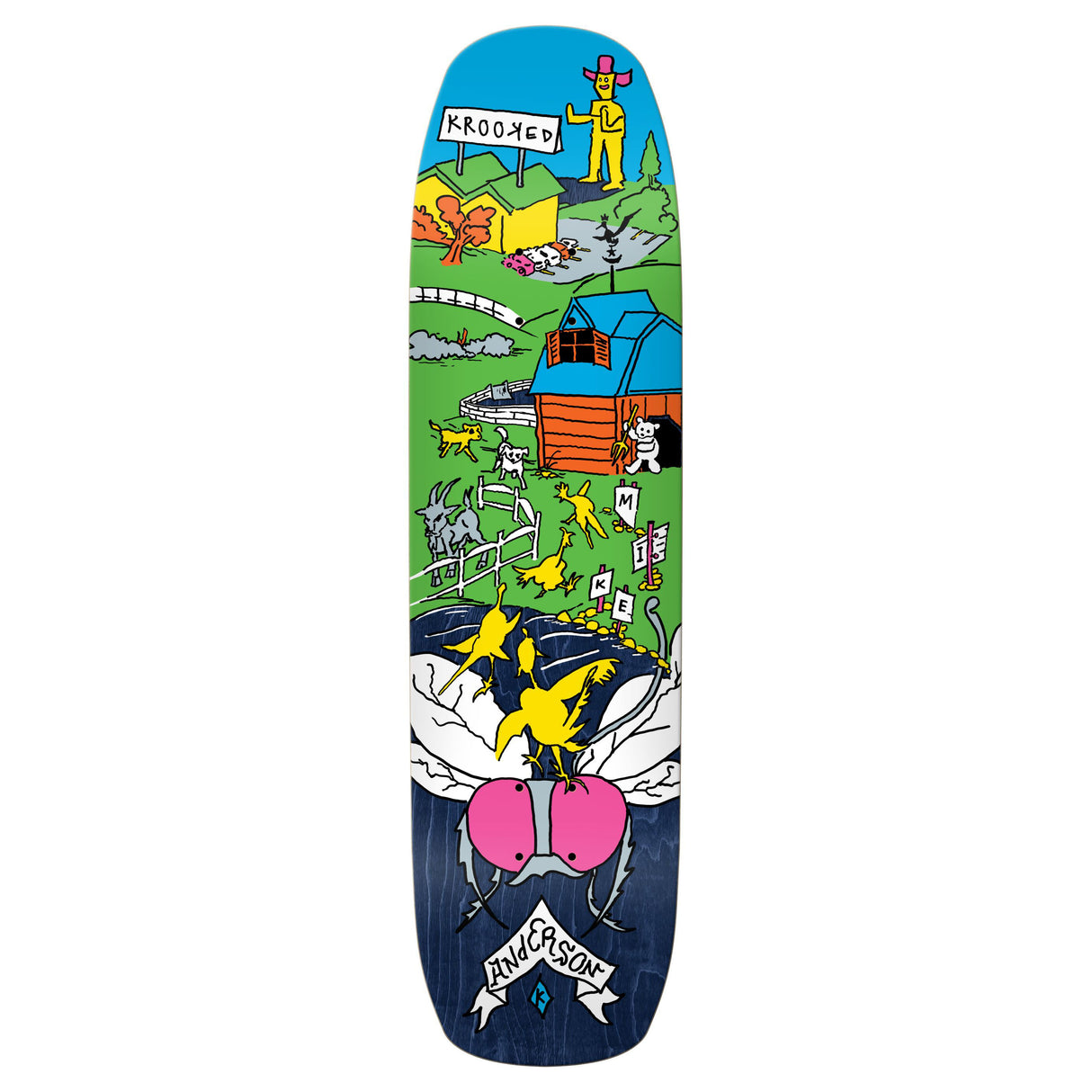 Krooked Manderson The Yard Shaped 8.5" Assorted Stain Skateboard Deck