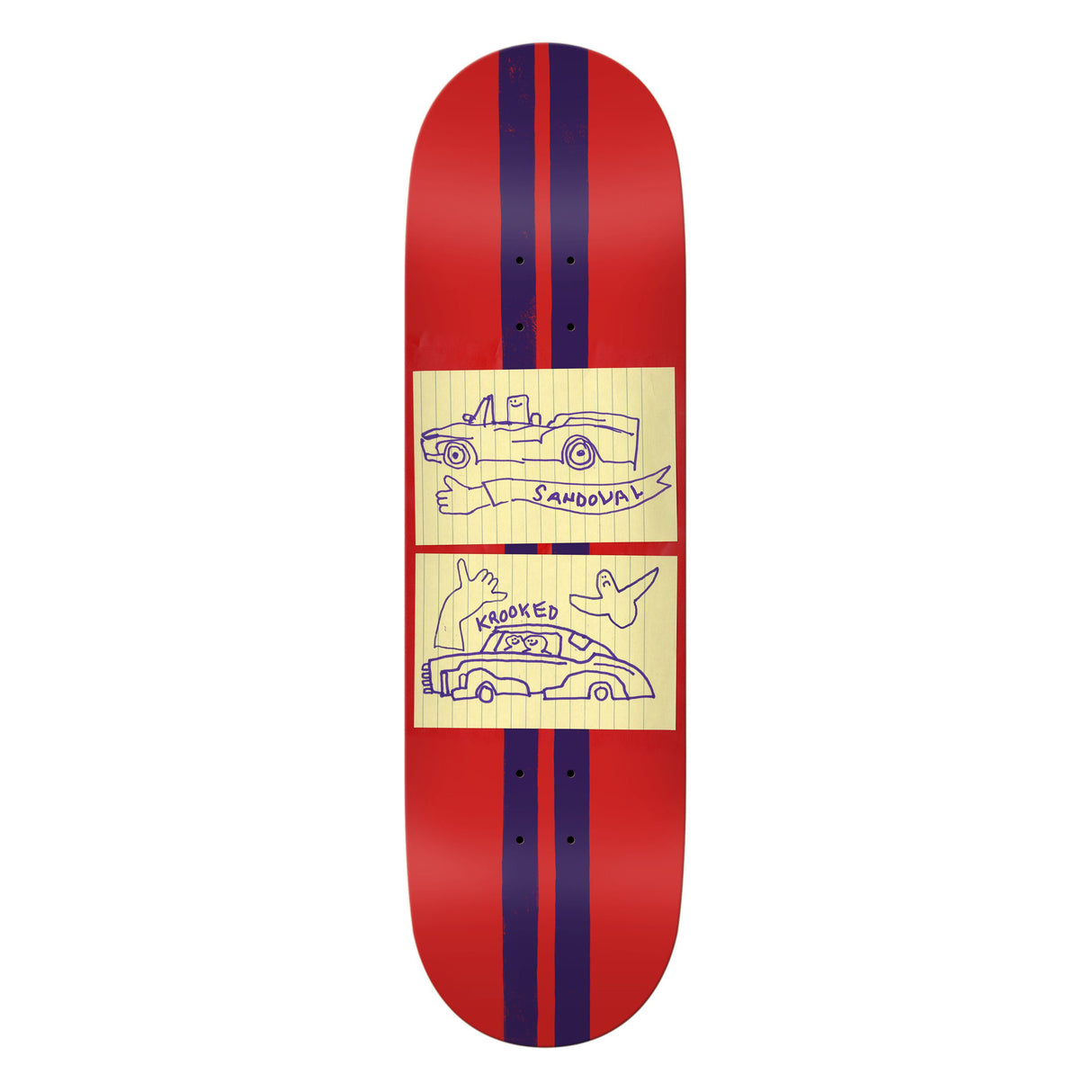 Krooked Sandoval Racecar 9.02" Red Skateboard Deck