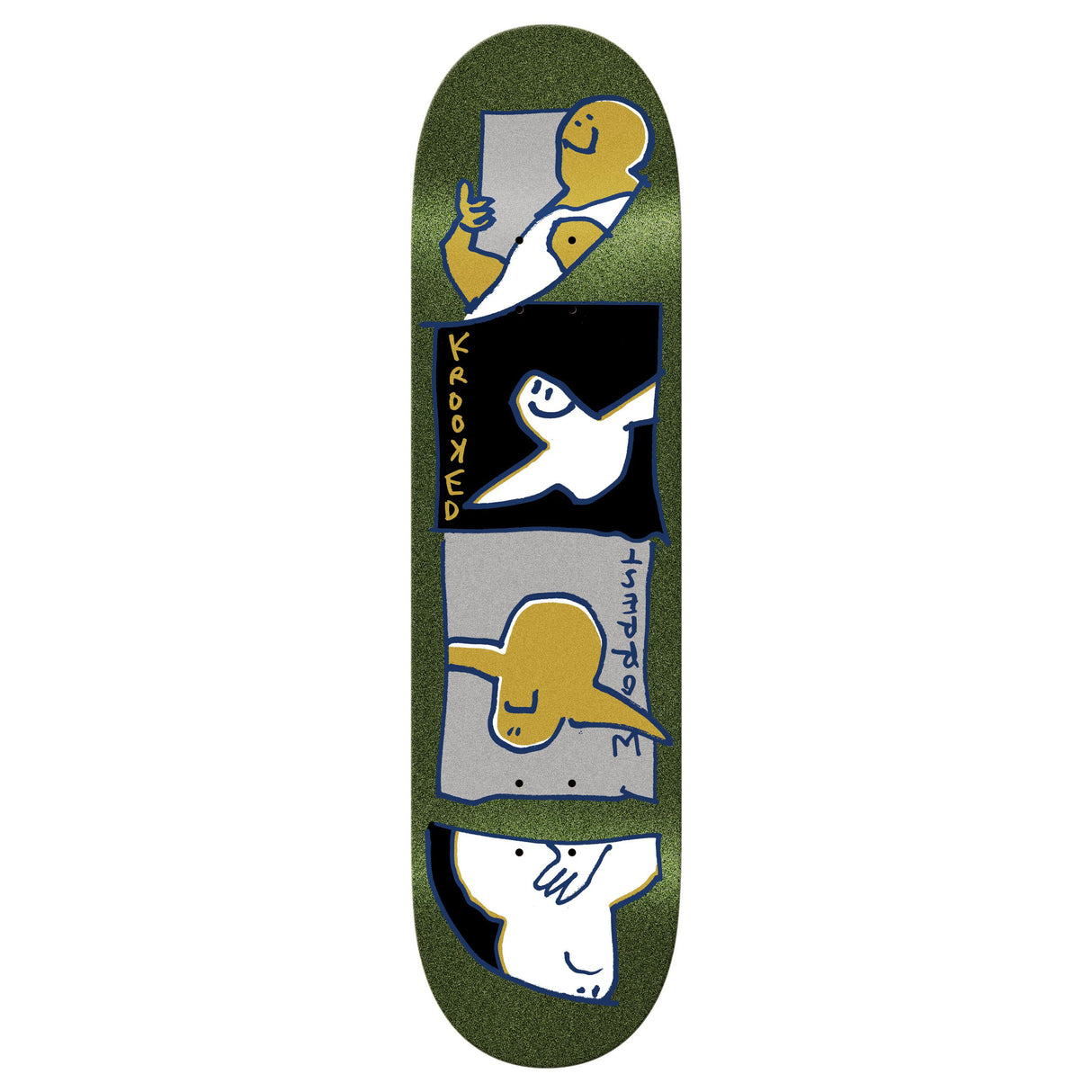 Krooked Worrest Gold Burd 8.3" Slick Green Skateboard Deck