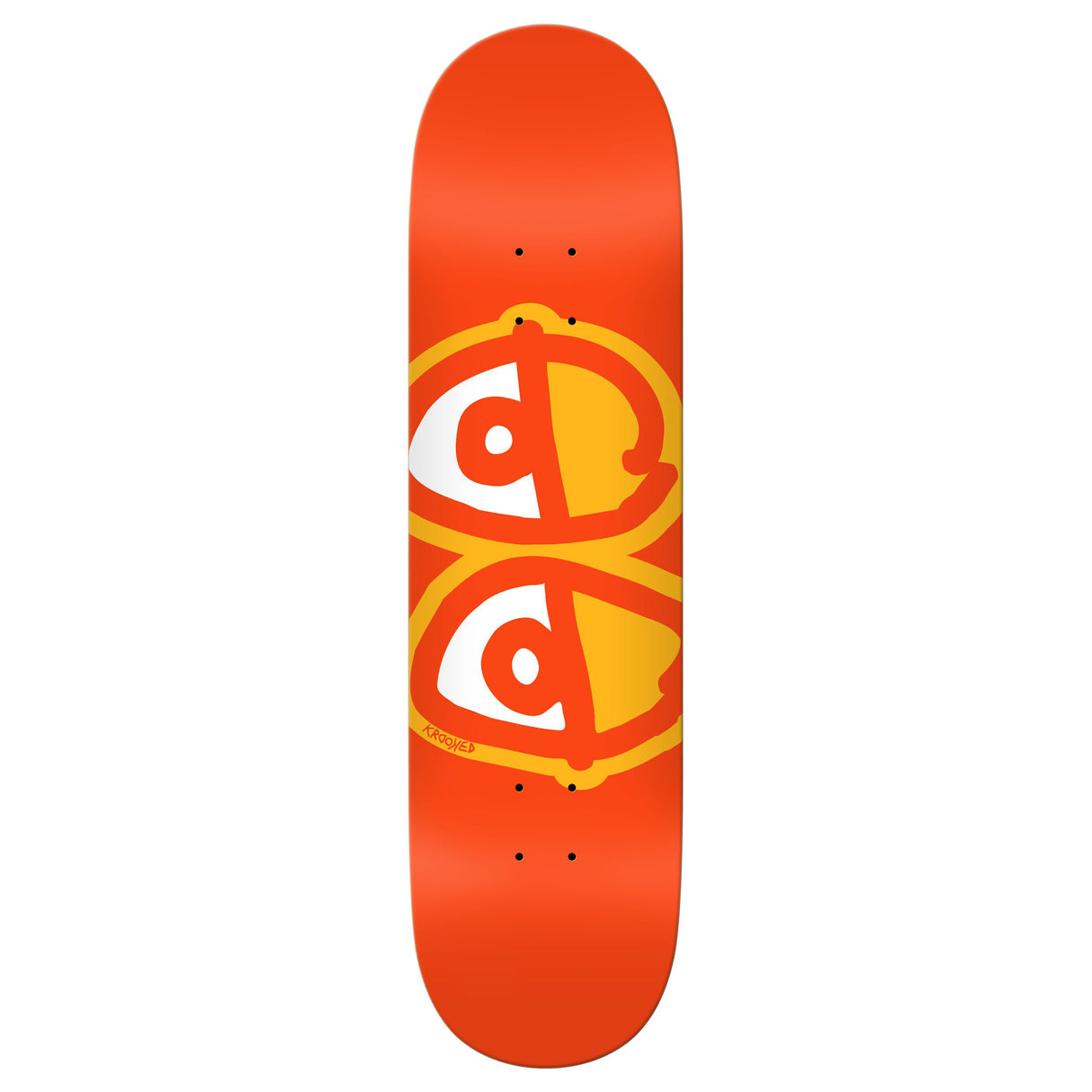 Krooked Eyes Orange 8.25" Orange Skateboard Deck