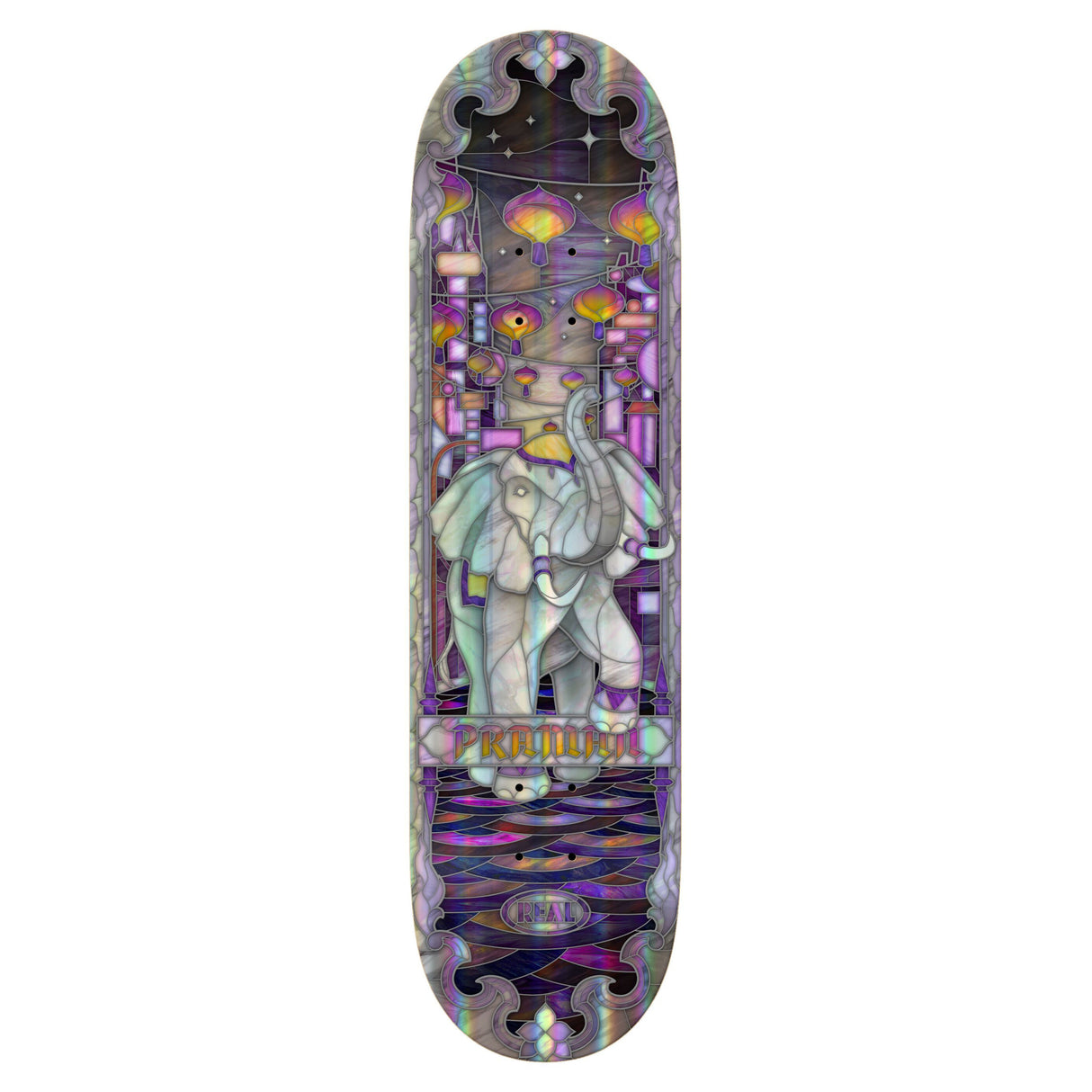 Real Praman Holographic Cathedral 8.5" Purple Skateboard Deck