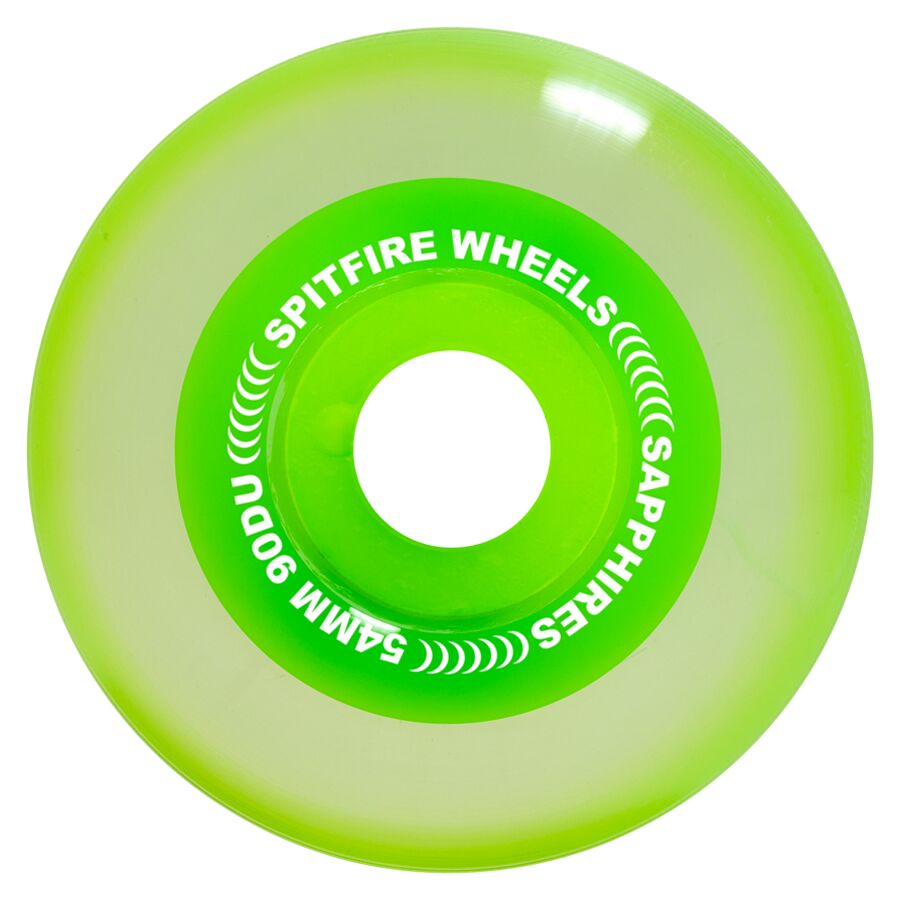 Spitfire Sapphire Conical Full Neon Green 90a 54mm Skateboard Wheels