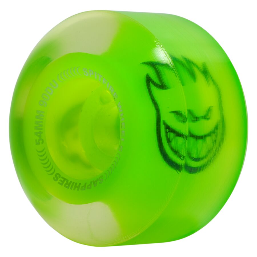 Spitfire Sapphire Conical Full Neon Green 90a 54mm Skateboard Wheels