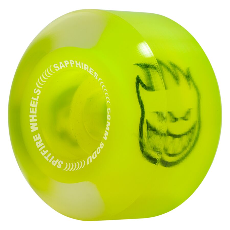 Spitfire Sapphire Conical Full Neon Yellow 90a 58mm Skateboard Wheels