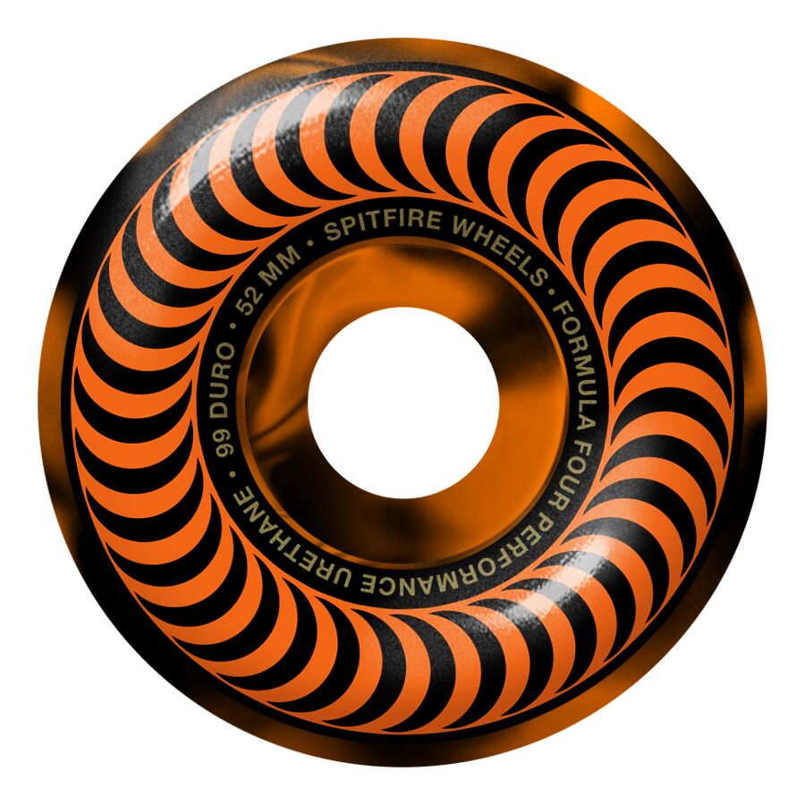 Spitfire F4 99a Classic Swirl Black/Orange 52mm Skateboard Wheels