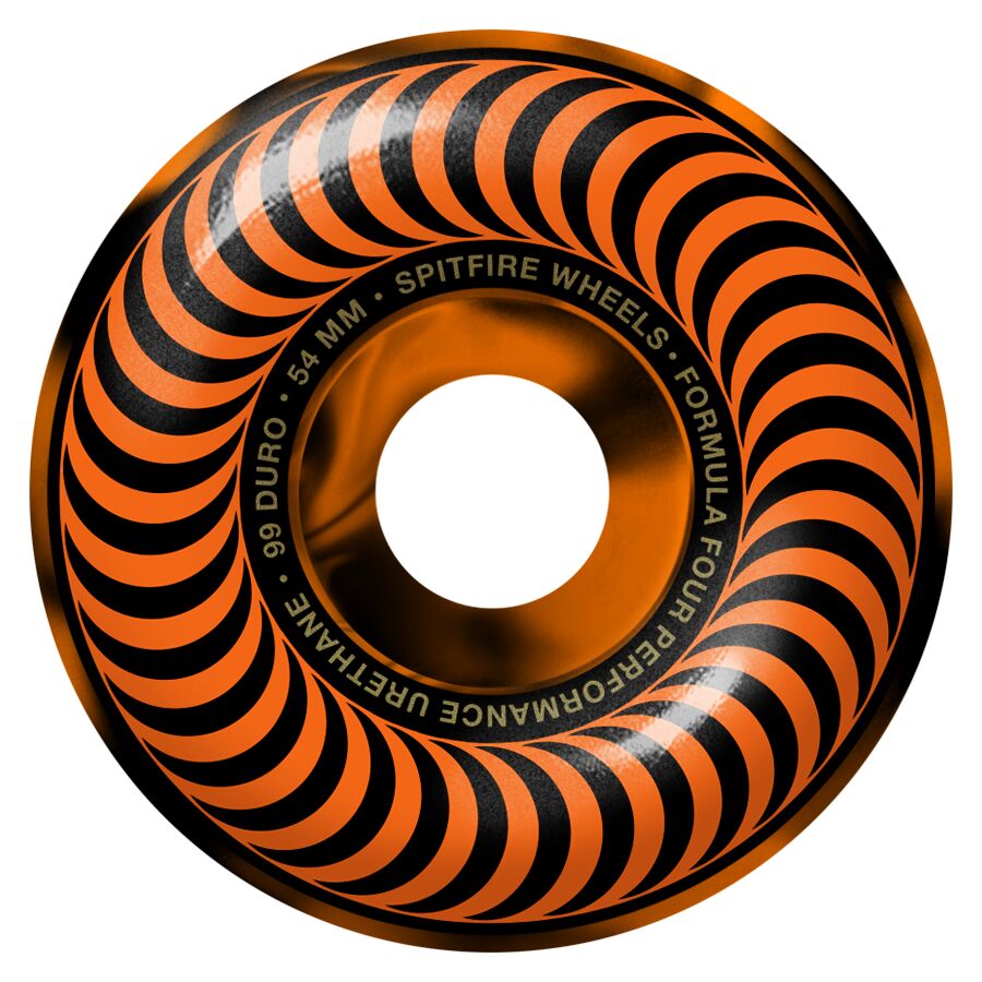 Spitfire F4 99a Classic Swirl Black/Orange 54mm Skateboard Wheels