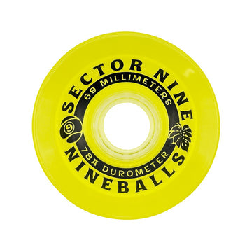 Sector Nine Nineballs Yellow 69mm 78a Cruiser Skateboard Wheels