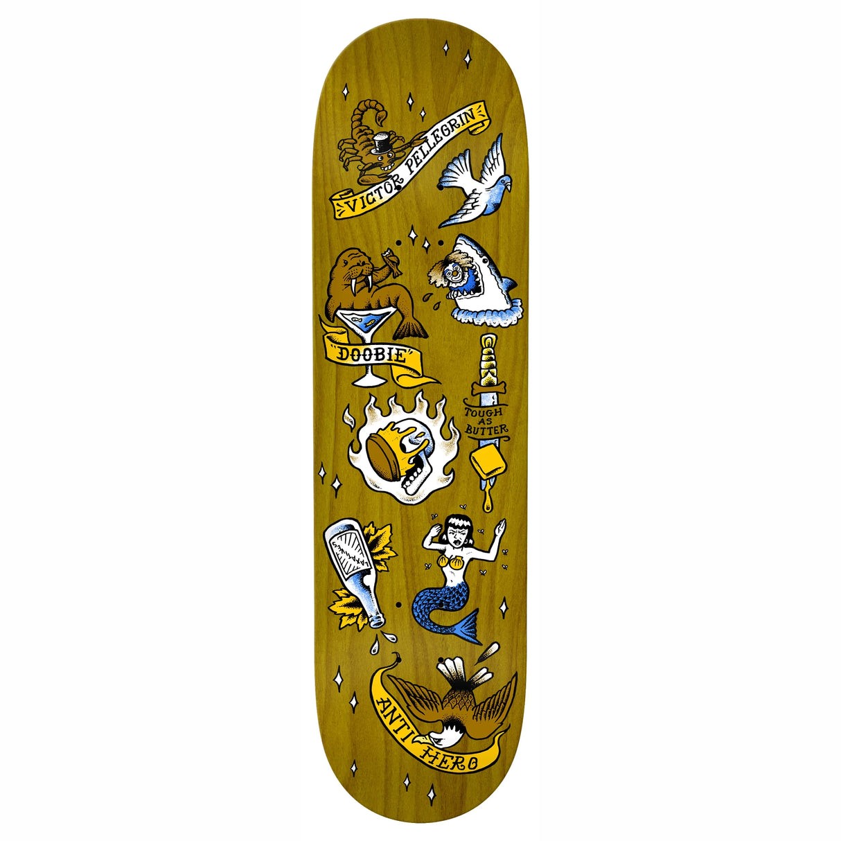 Anti-Hero Doobie No Regerts 8.62" Assorted Stain Skateboard Deck