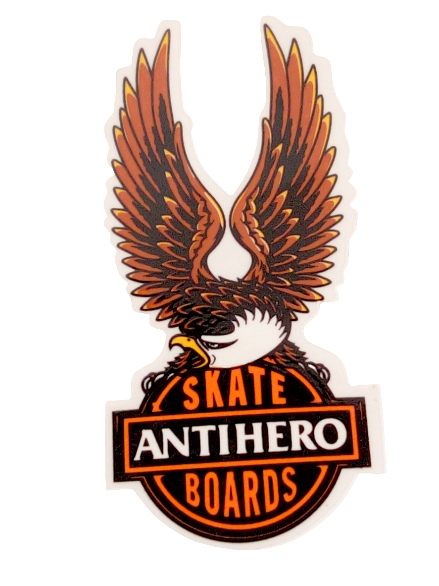 Anti-Hero Skate Antihero Boards Clear Black Orange 6" x 2.5" Sticker