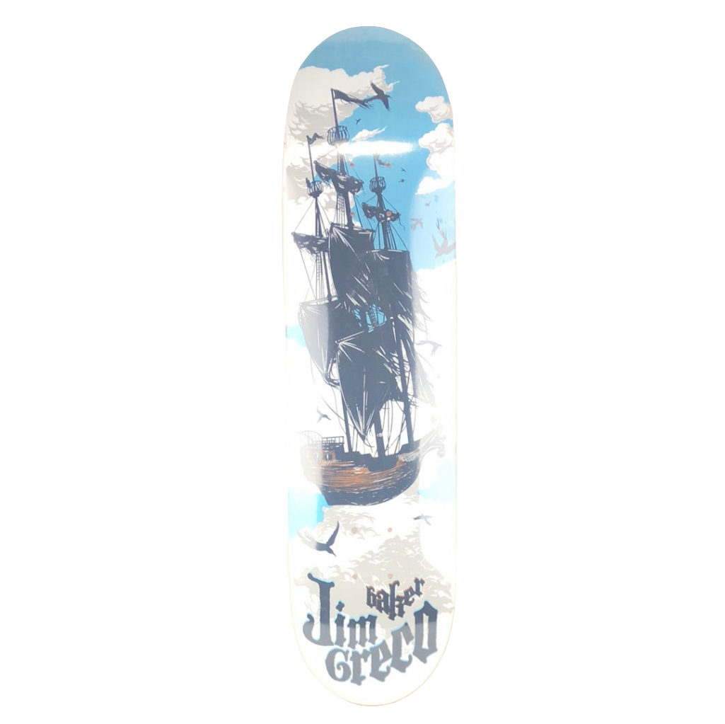 Baker Jim Greco Artsy Fartsy Series - Sky Pirate Blue White Black Brown Size 7.9 Skateboard Deck 2007