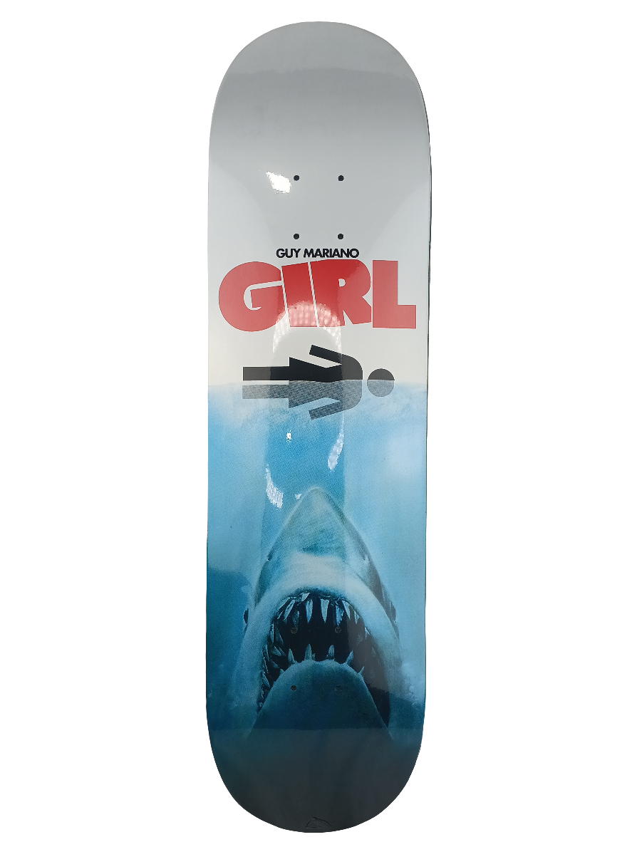 Girl guy Mariano Jaws Graphic White Blue Red Size Skateboard