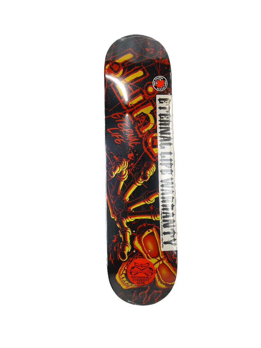 Blind Reaper Defender Black Red Yellow Eternal Life Size 7.7" Vintage NOS Deck