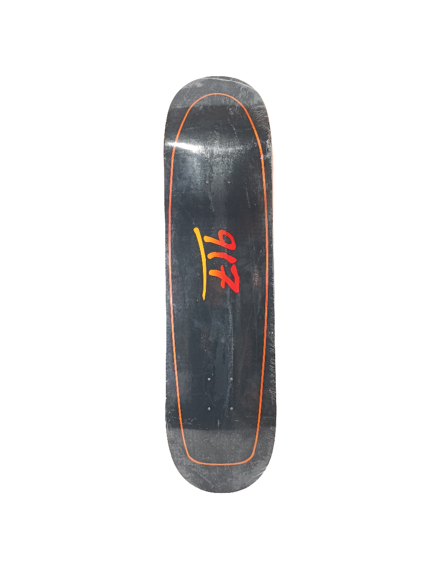 917 Optional Cut Out Graphic Black Orange Size 8.25 Skateboard Deck