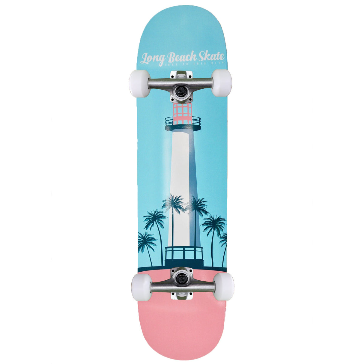Long Beach Skate Co. Lighthouse Remix Series V2 Turquoise & Pink Skateboard Complete