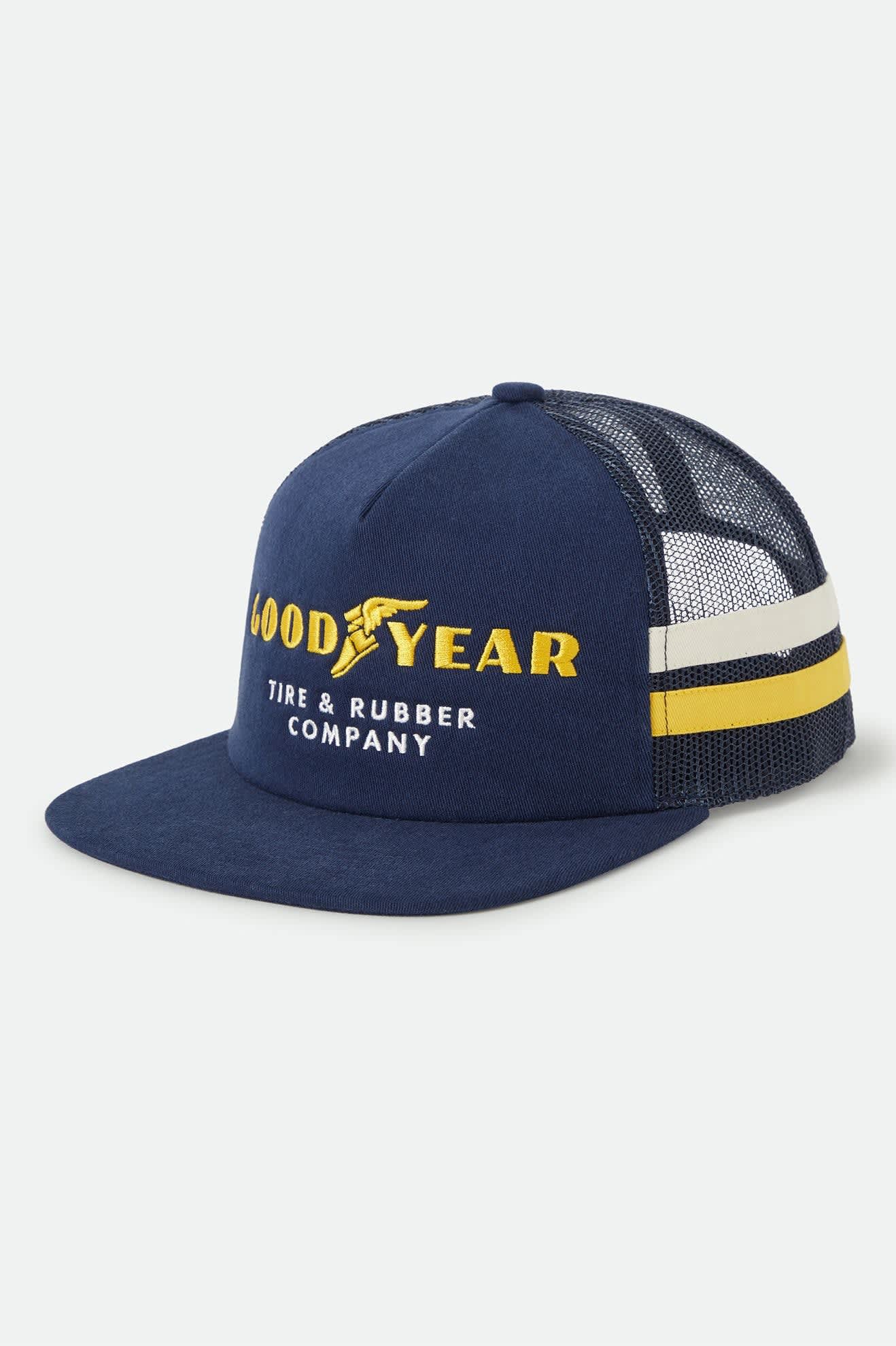 GOODYEAR ネイビーキャップ Brixton Goodyear Service Mp Navy Trucker Snapback Hat – Long Beach