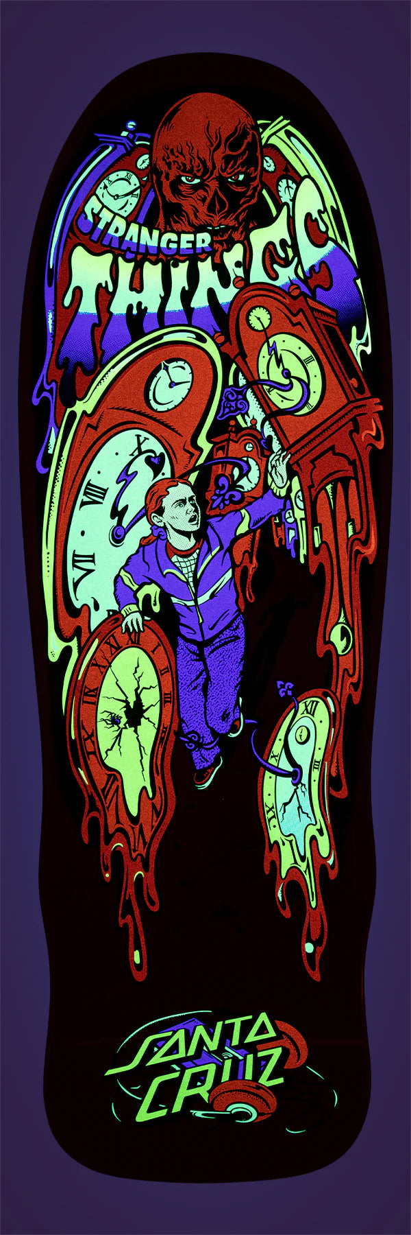 Santa Cruz Stranger Things Grabke Max Melting Clock 9.7" x 29" Skateboard Deck