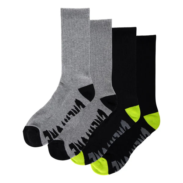 Creature Logo 2-Pack Size 9-11 Black Heather Grey Socks