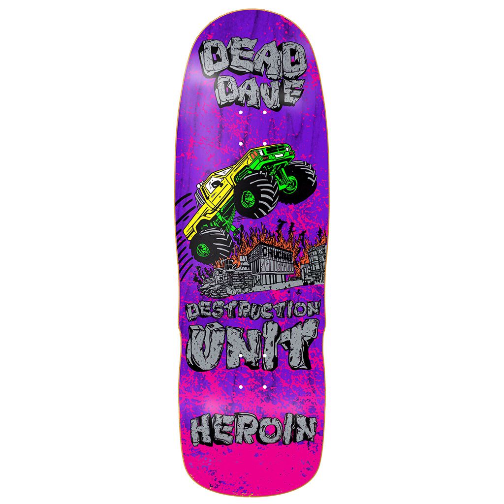 Heroin Dead Dave Knock Off 10.1" Assorted Stain Shaped Skateboard Deck