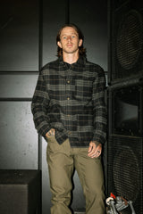 Brixton Bowery Black Charcoal L/s Flannel Shirt