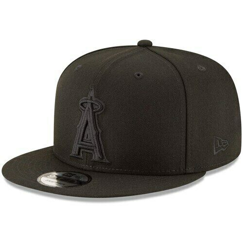New Era California Angels of Anaheim Black Black 9Fifty Snapback Hat