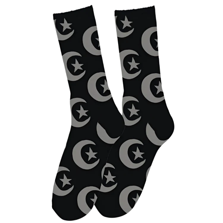 Foundation Star & Moon Repeat Black Socks