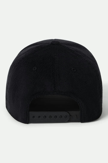 Brixton Pierson MP Corduroy Black Snapback Hat