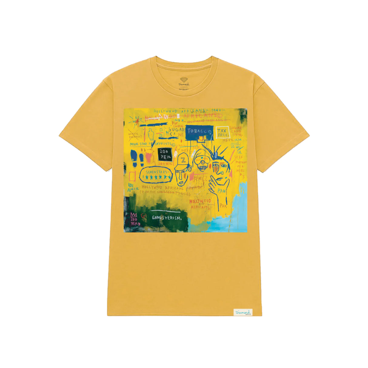 Diamond X Basquiat Hollywood Africans Gold Shirt