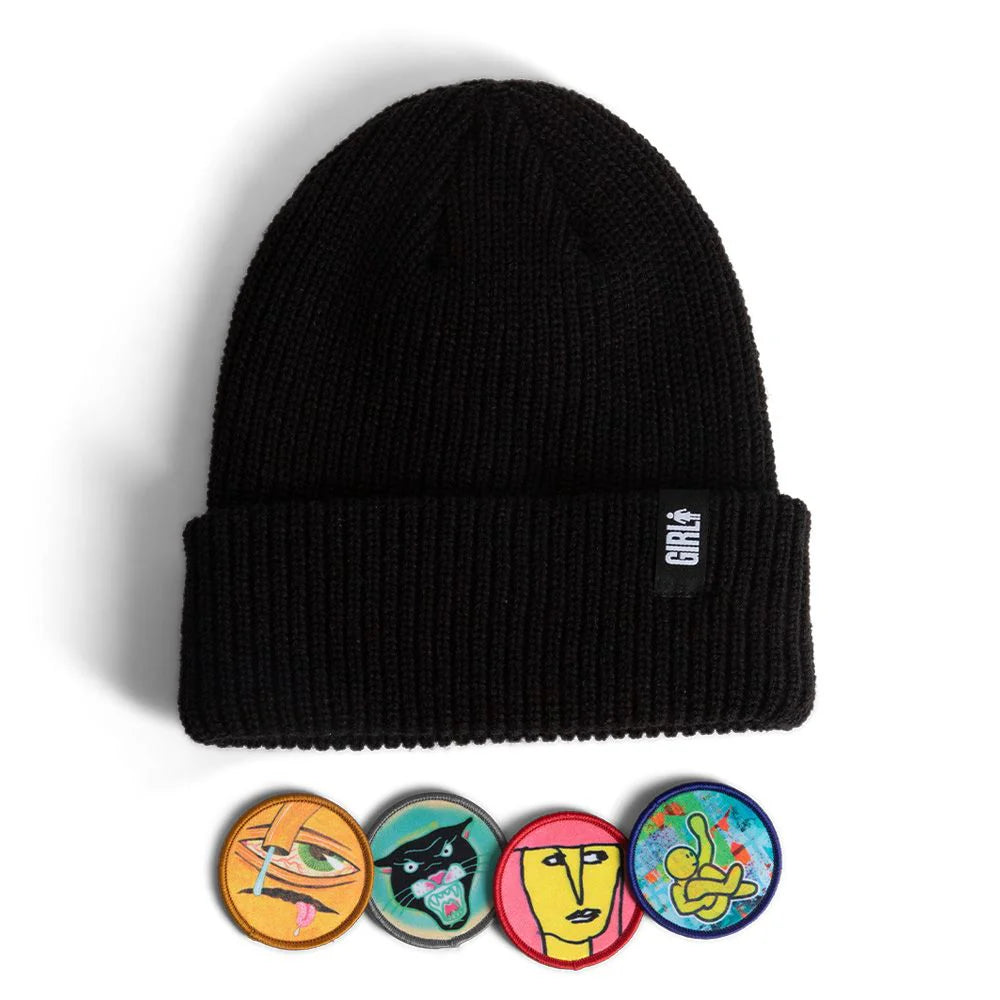 Girl x Modernica Legends Heads Patch Black Beanie