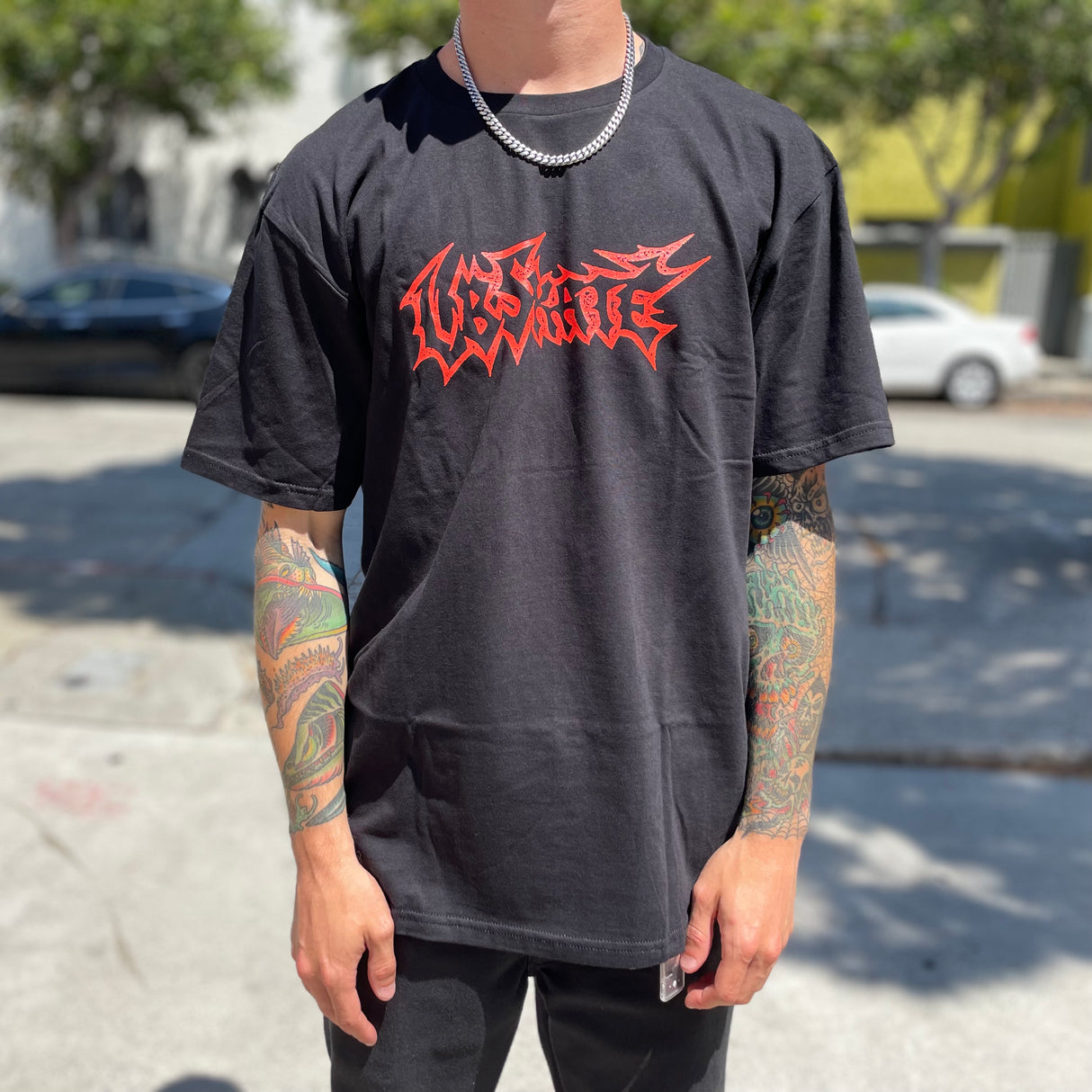 Long Beach Skate Co Speed Black/Orange S/s Shirt