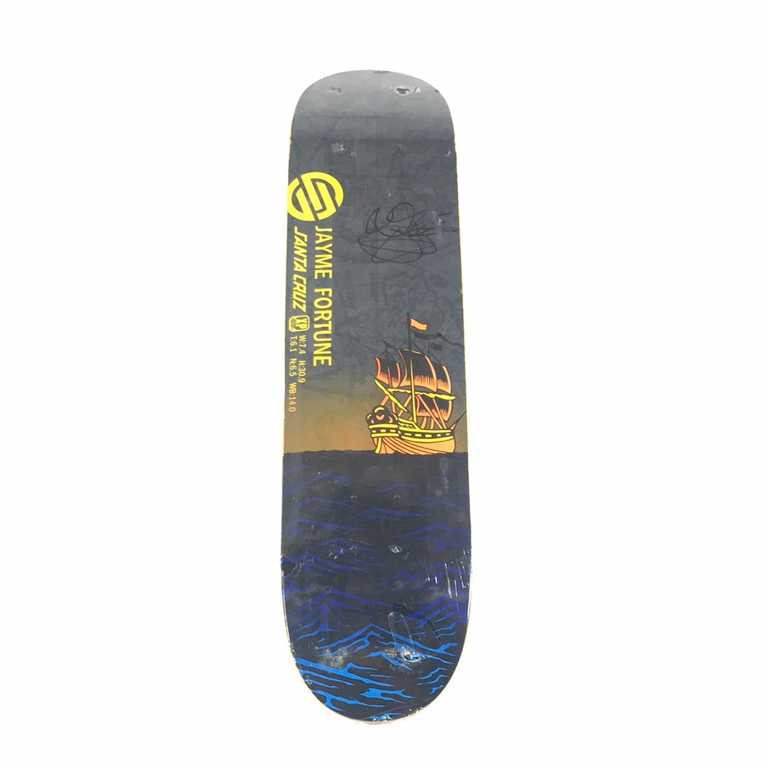 Santa Cruz Jayme Fortune Ship Signed (but not by Jayme) 7.4" Skateboard Deck