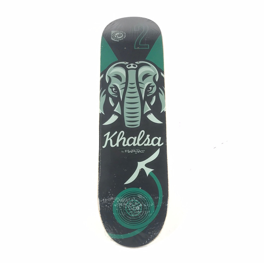 Habitat Guru Khalsa Elephant Black/Green 8" Skateboard Deck