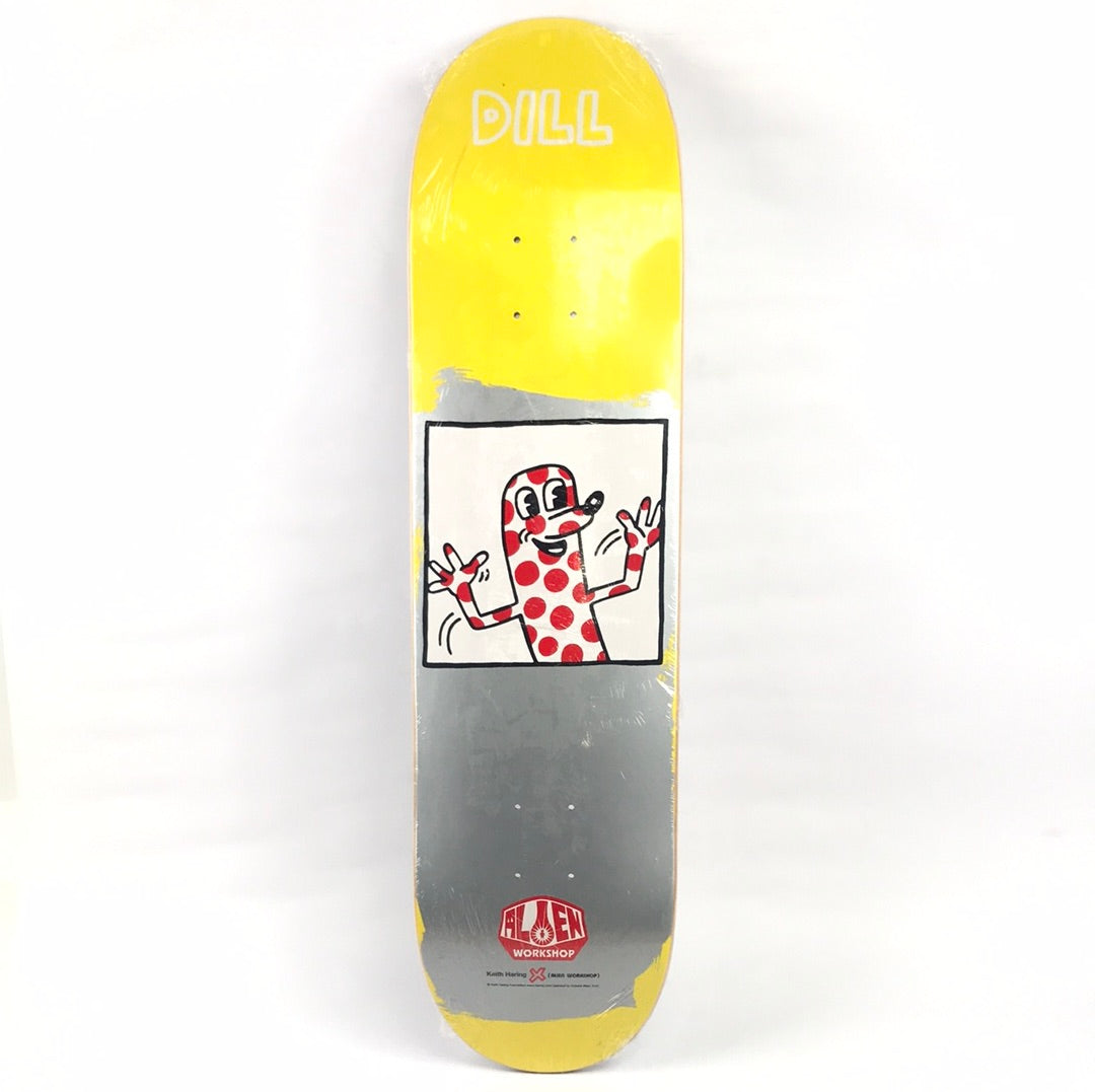 Alien Workshop Jason Dill Keith Haring 2013 Yellow/Grey 8.0'' Skateboard Deck