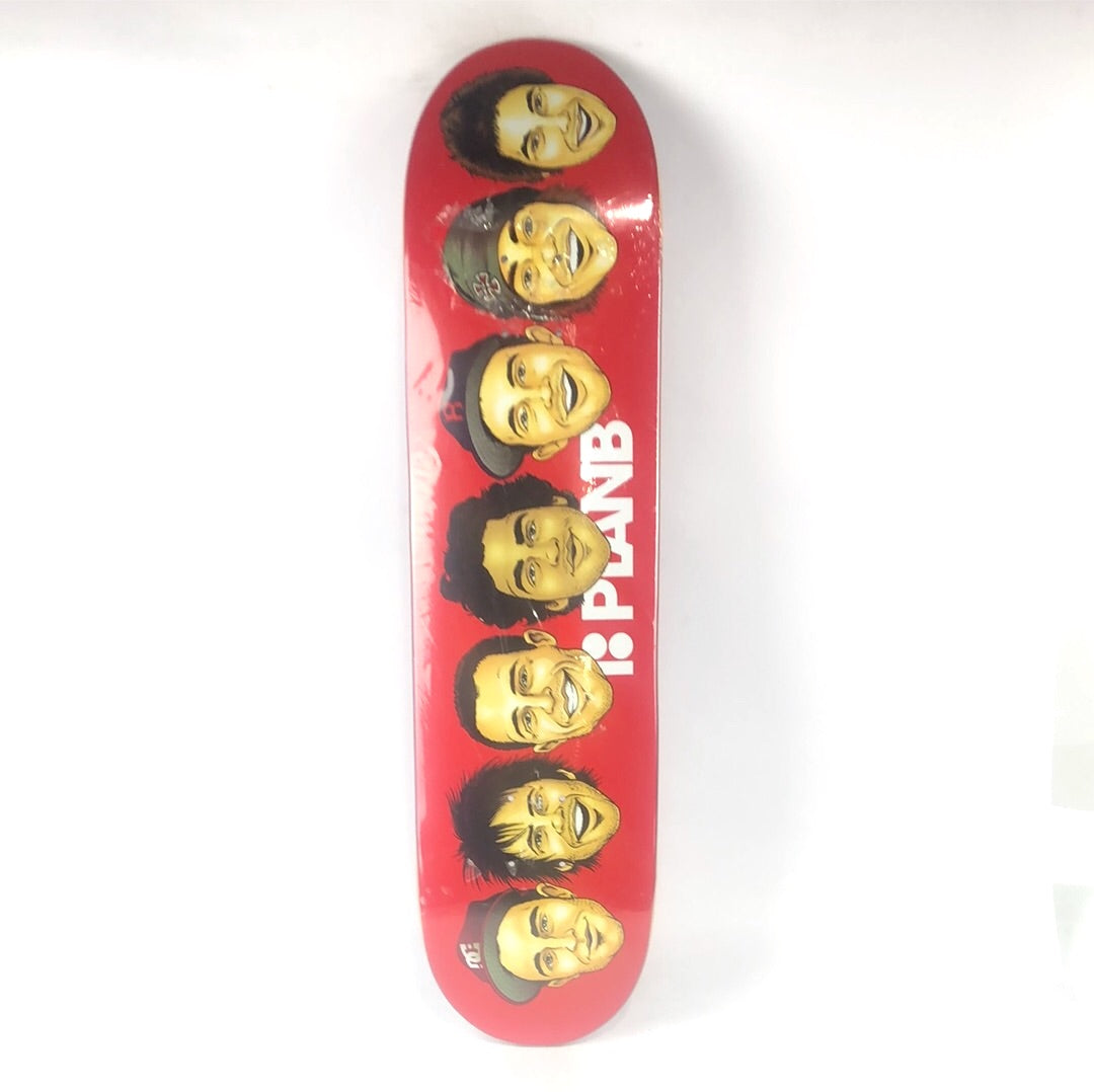 Plan B Team Deck Team Riders Graphic Red/White 7.75" Skateboard Deck 2000's