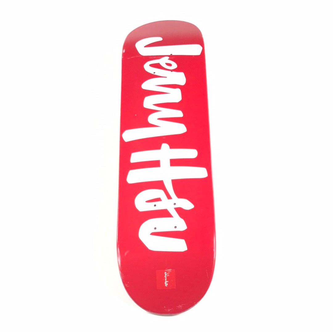 Chocolate Jerry Hsu Cursive Red 8.0 Skateboard deck