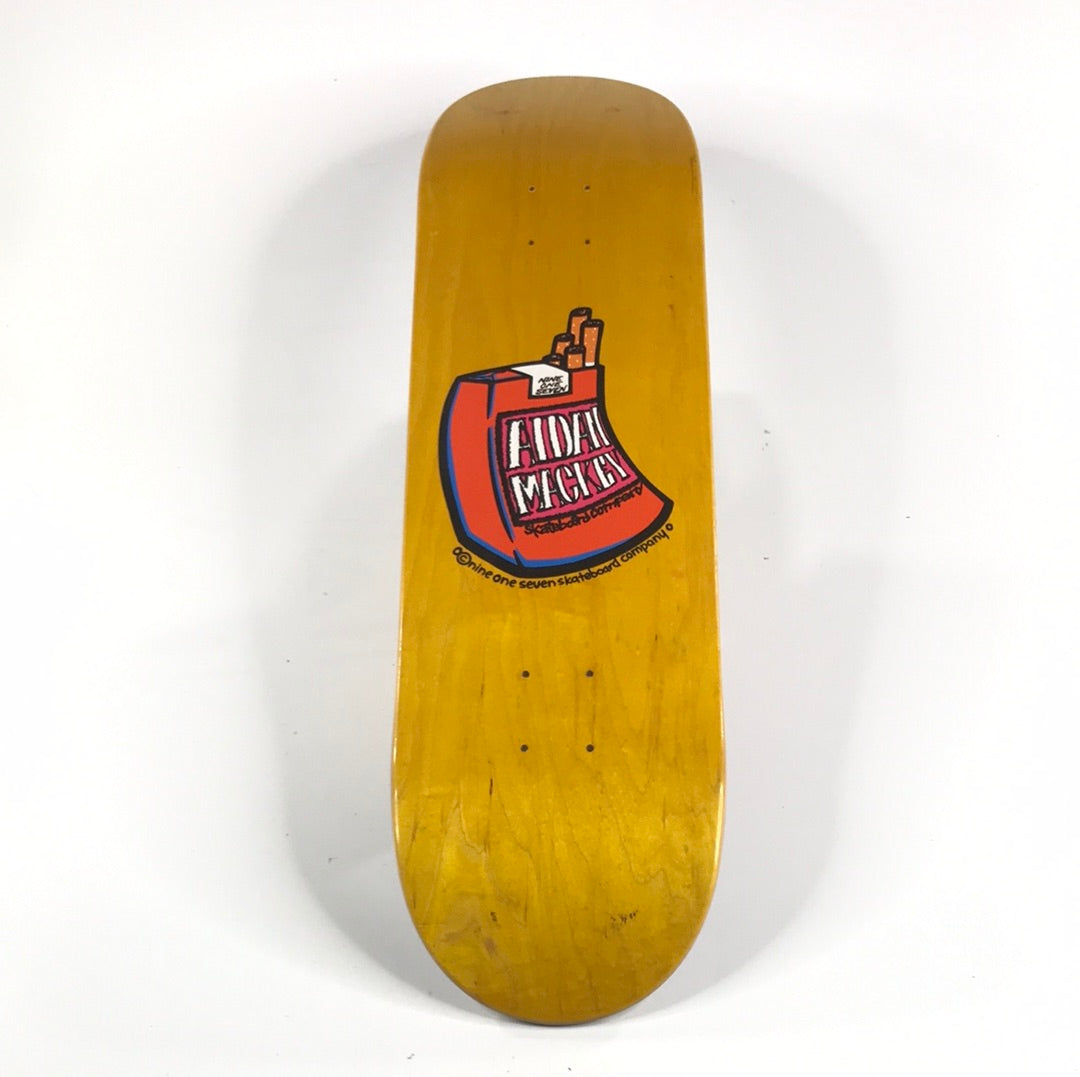 917 Aidan mackey Cigarettes Yellow 8.3" Skateboard Deck