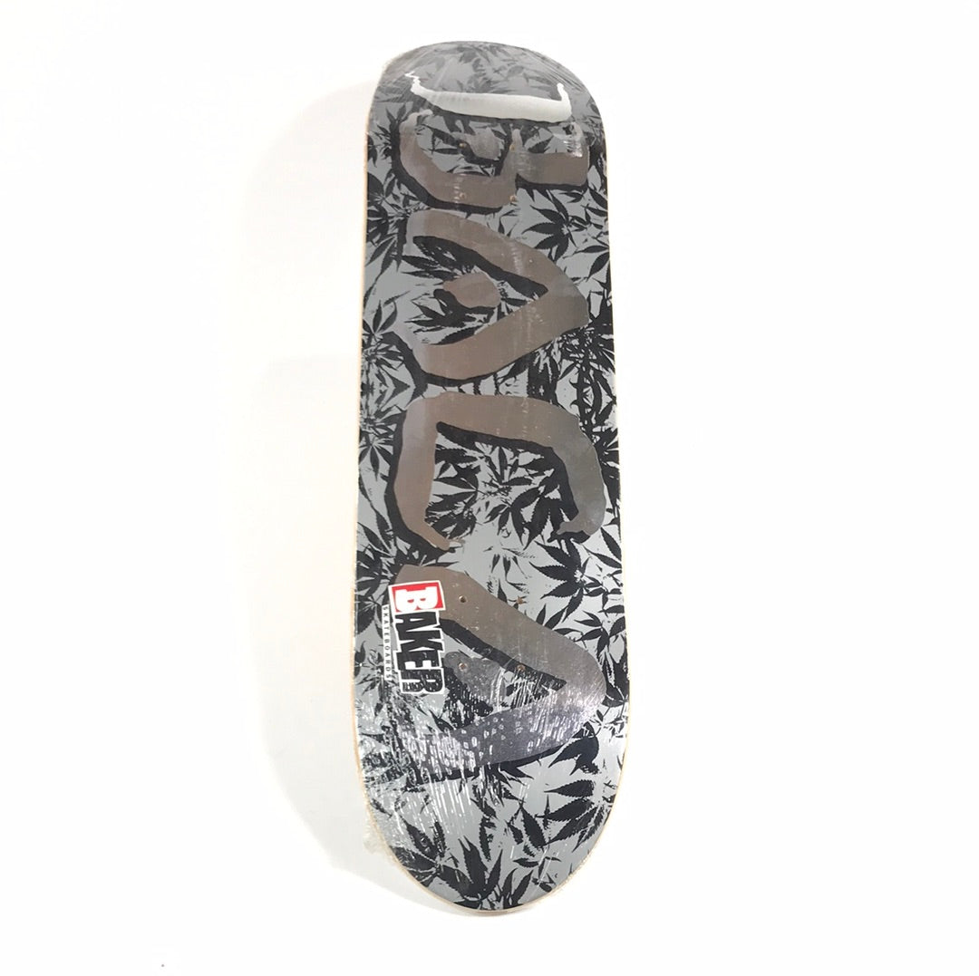 Baker Sammy Baca Grey Weed Leaves Chrome Letters 8.0" Skateboard Deck