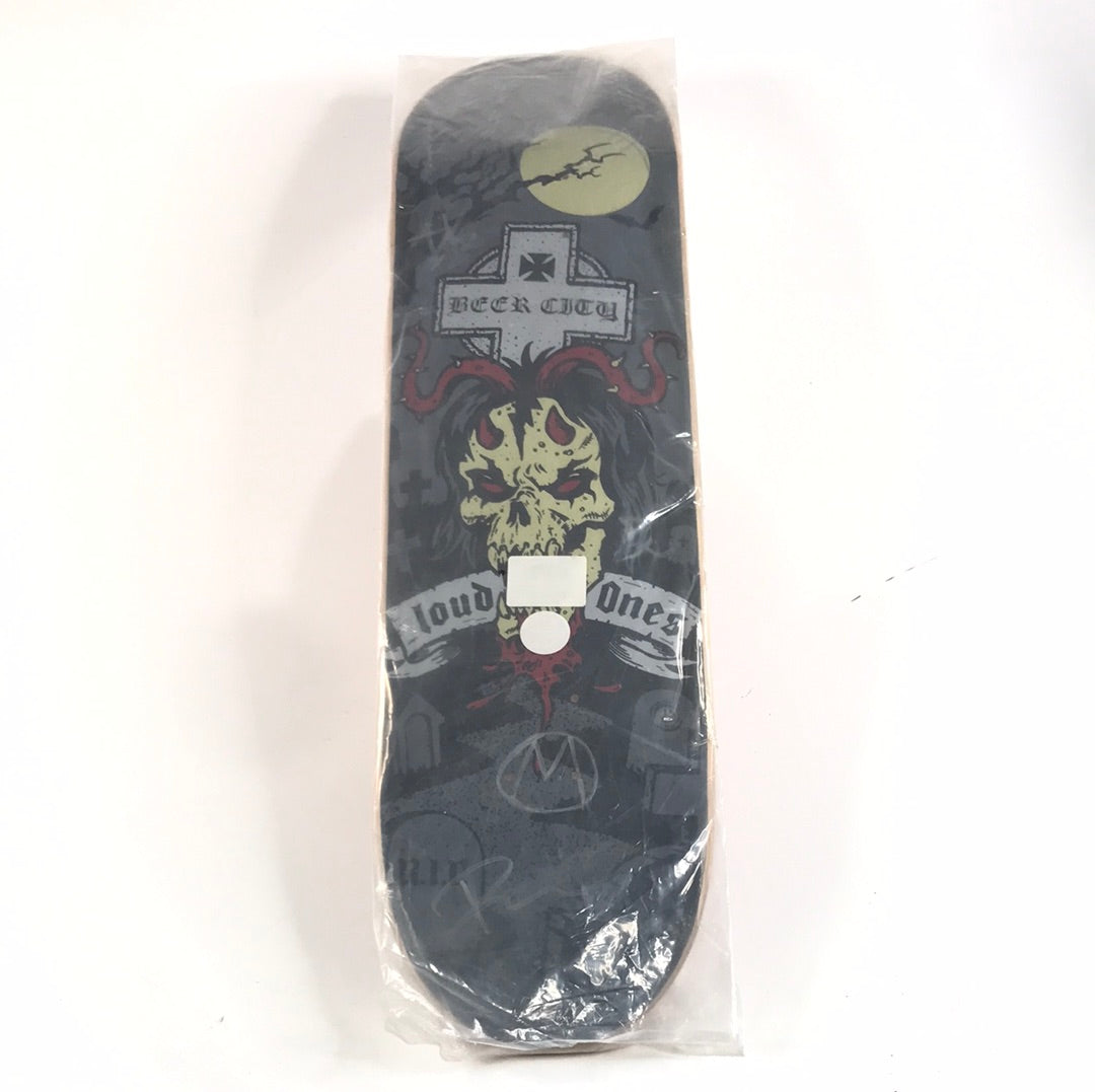 Beer City Signed Skull 8.4" Skateboard Deck