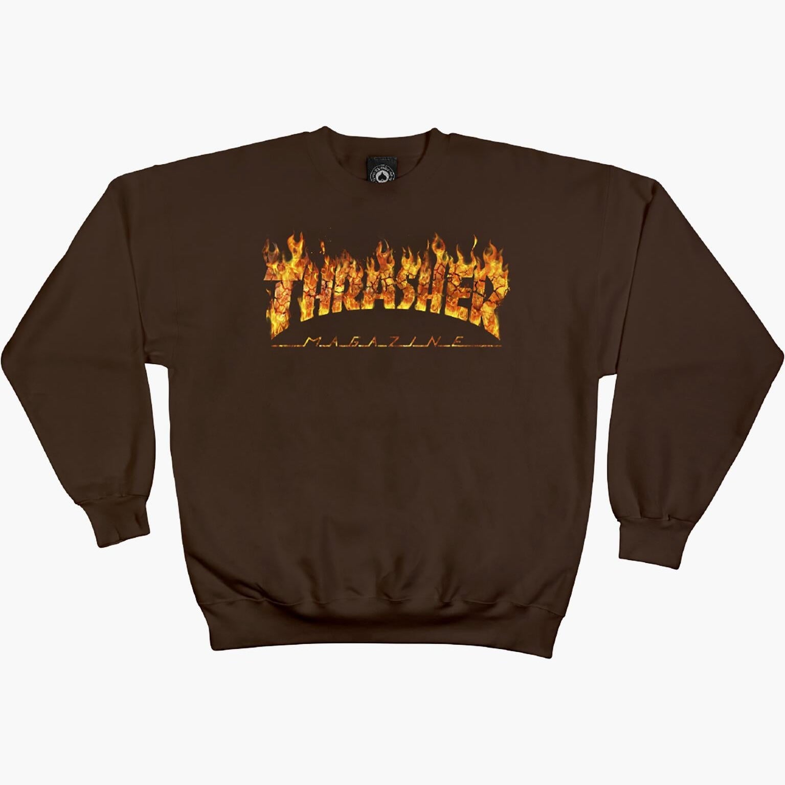 Thrasher Inferno Brown Crewneck Sweatshirt – Long Beach Skate Co