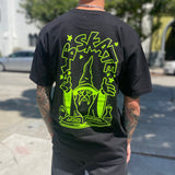 Long Beach Skate Co Wizard Black/Neon Green S/s Shirt