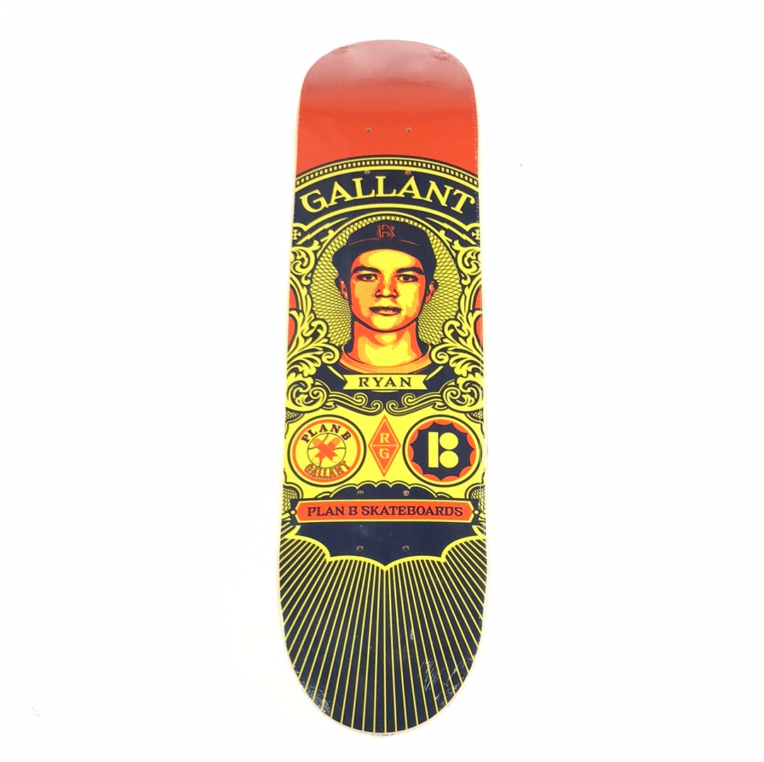 Plan B Ryan Gallant Portrait Orange/Blue 7.6" Skateboard Deck