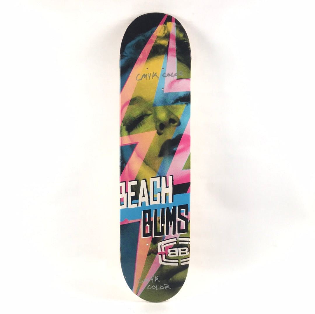 Beach Bums Girl Blue/Yellow/Pink 7.5" Skateboard Deck