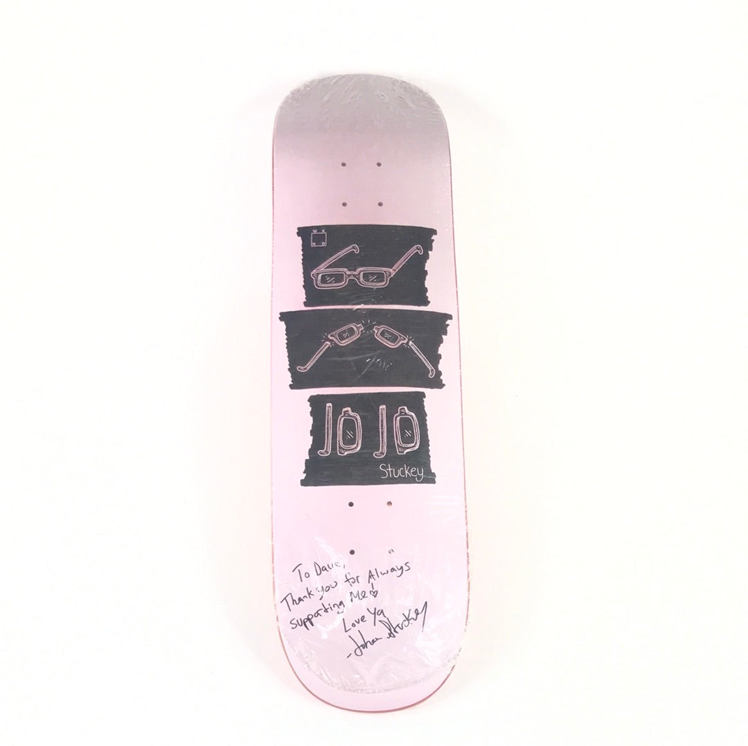 WKND Johan Stuckey Glasses Pink 8.38 Johan Stuckey Signed Skateboard Deck